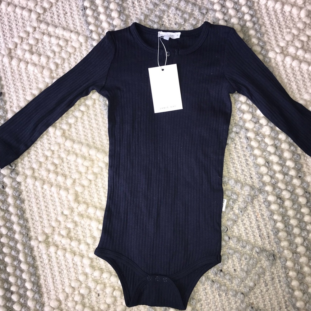 Jamie Kay Ribbed Bodysuit in Navy